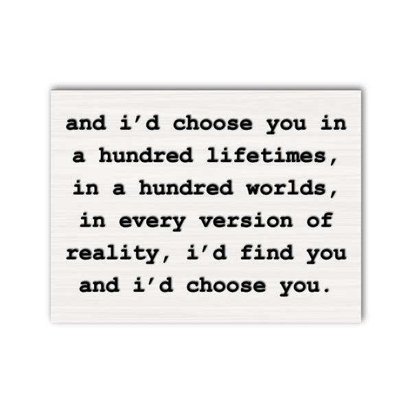 And I'd Choose You